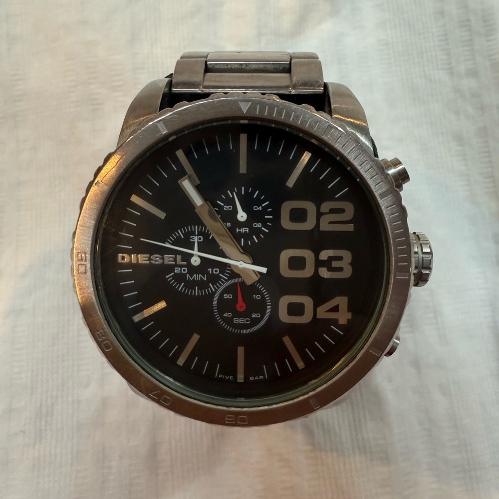 Diesel Black Dial with Silver Case Watch